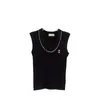 Women's Tanks & Camis designer 2023 Summer Solid Color Diamond Embedding Tank Top Versatile Simple and Casual Outwear Slim Fit Sleeveless Nanyou Wear IH1L