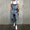 Män snygga smala cyklist jeans haklappar jumpsuits jeans man streetwear casual stretch rippade dungarees manliga rem jeans 240412