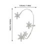 Backs Earrings Silver Snowflake Clip On Hook Rhinestone Crystal Cuff Earhook Gift Miss