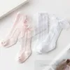 Lolita Baby Girls knitted socks sweet toddler kids lace gauze Bows 3/4 knee high princess sox infant cotton breathable legs Z7893