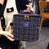 Moda Tweed Cosmetic Box Bag Women Travel Organizer Makeup Bolsa de vaso sanitário Bolsa de armazenamento de beleza multifuncional 240412