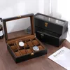 Handgemaakte houten horlogebox 61012 roosters Horloges weergave Case Sieraden Holder Storage Organizer voor het houden van 240415