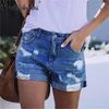 Kvinnors shorts 2024 Summer denim Casual Fashion Loose Hole Jeans med fickor Cool Women Street Booty
