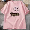 T-shirty męskie Stardew Valley Sleeping Cat Sploot Graphic T-shirt na męski wolny czas i zabawne krótkie rękawowe bawełniane ubrania bawełniane Q240425