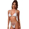 Costumi da bagno sexy scintillante diamante mesh bikini set split in stile costume da nuoto da pesca da pesca per donne