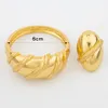 Luxury Bride 18k Gold Color Dubai Bangle com caixa para mulheres Africanas Anel Etiópia Ring Round Jewelry Party Gifts 240423