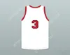Custom Nay Youth/Kids Ernie Calverley 3 Providence Steamrollers White Basketball Jersey 3 Top zszyte S-6xl