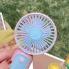 Electric Fans Cartoon Animal Candy Color Mini Fan Girl Heart Holding USB Rechargeable Fan