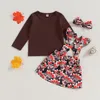 Ensemble de vêtements pour enfants Fall Fall Fall Couleur Couleur Solide T-shirts à manches longues STRACTES PRINTS DE TURKE