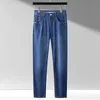 Jeans masculinos jeans de verão para homens 2024 lyocell algodão jeans casual jeans media reta cor sólida casual adequado para calntsl2404