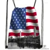 Estátua personalizada de cordão-America-Flag-Drawstring Backpack Bag Backpack Kids Satchel (Black Back) 31x40cm#20240611-02-59