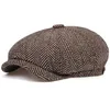 New Mens Newsboy Cap Beret Hat Men Femmes Wild Hats Wild Tweed Gatsby Octogonal noir blanc Herringbone vintage ivy chapeaux Gorras8571769