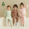 Covers Amila baby thermisch ondergoed 2022 herfst nieuwe pure kleur warme jongens meisjes meisjes comfortouw zacht kinderpak huiskleding mode