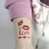 Tattoo Transfer 6pcs Flash Powder Stickers Party Wedding Party Temporary Tattoos Heart Love Tattoo Sticker Tattoo Valentines para mão 240427