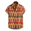 Chemises décontractées pour hommes Été Stripes classiques chemises hawaïennes hommes Hot Vente 3D Print Tropical Plantes courtes Shirts décontractés Bouton Aloha 240424