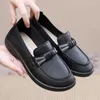 Casual Shoes Women Spring Leather Loafers Slip On Women's Flats Lady Soft Bottom Driving Mother