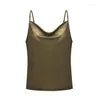 Camisoles Tanks Sexig Green White Vintage Top Women's Dress