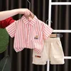 Kleidungsstücke neue Sommer -Baby -Jungen -Kleidung Sets Kleinkind Jungen gestreift