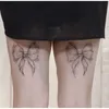 Dövme Transfer Koyu Hat Kelebek Karikatür Dövme Çıkartmaları Sevimli Yay Seksi Dövmeler Kadınlar Sahte Kol Omuz Uyluk Vücut Sanatı Geçici Dövmeler 240427