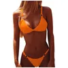 Swimwear féminin 2024 Sumy Sexy Solid Mirco Bikini Femmes Femmes G-string Mimage de bain Bandage féminin Brazlian Biquini