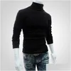 Herrenpullover Männer unter Bodentimen fallen schlank warm Herbst Rollkragenpolster Schwarze Plovers Kleidung für Mann Baumwollgestricke Pullover Männlicher Tropfen Deli OT2DX