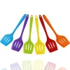 Utensils Silicone Turners Multi Color Non Stick Pan Silicone Cooking Shovel Fried Fish Long Handle Scoop Kitchen Tools