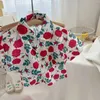 Vêtements de vêtements 2-9t enfants vêtements garçons motif floral chemisier chemisier courte 2pcs tenues de fête d'été beau