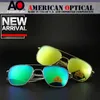 Pilot solglasögon män toppkvalitet varumärkesdesigner AO Sun Glasses 55mm för manlig amerikansk armé militär optisk glaslins 240411