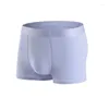 Sous-vêtements pour hommes sous-vêtements pour quatre coins moyens moyens de taille à la taille houstouflée ultra mince Boxer en soie de glace