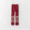 Crianças meias crianças calças justas de natal algodão macia bebê meninas garotas bowknot-caldyhose crianças infantil anos de ano novo tights para 1-8 anos