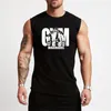 Gym Tank Top Mens Fitness Clothing Compression Vest Cotton Bodybuilding Stringer Tankop Muscle Singlet Workout Sleeveless Shirt 240415