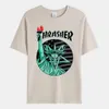 T-shirts masculins Statue de la liberté T-shirt imprimé T-shirt Mens décontracté Slet Hip Hop Streetwear surdimension