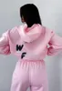 Dames tracksuits dames hoodie 2 stuks set pullover outfit sweatshirts sportieve lange mouwen hap met witte foxx broek Aziatische maat s-3xl