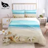 Ensembles Dream Ns Beach Shell Art Liberter Home Textiles Set King Queen Bedclothes Couette Cover Liber