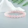 Bracelet élastique en pierre de quartz rose rose naturel perlé pour les hommes purifiant les perles de bijoux pulsar de l'âme