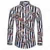 Casual shirts voor heren varen Hawaiiaanse shirts Casual lange mouw shirts heren mode shirt cuba strand blouse heren kleding omdraaien over bloemen camisas 240424