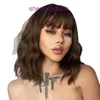 Waihai tiktok wig wig woms medium a capelli ricci lunghi colpi di vino spalla rossa lunghezza di mais permera parrucche set di fibre chimiche