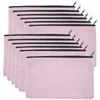 Pacote bolsas de maquiagem de lona rosa sacos de cosméticos com zíper multicolorido bolsa de casas de lápis Diy Craft