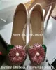 Sapatos de vestido Bling strassims bombas de malha Emeline dubois lindamente os cristais pontiagudos de renda com calcanhar de estilete com flores