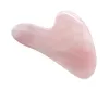 Tamax JD015 Rose Quartz Pink Jade Guasha Board Raspadeira Natural de Pedra Gua Sha Ferramentas para Acupuntura Terapia de Pressão