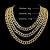 Strands Mens Miami Iced Hip Hop Cuban Chain Necklace Gold Silver 8/18/20/24 inch Chians 240424