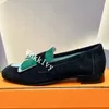 Kleding schoenen lente lederen kwastje lage hiel loafer vrouwen gemengde kleurpompen dame elegantie retro mode single ronde teen vrije sandalen