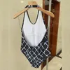 Vintage bedrukt zwempak sexy lekback badmode bikini dames stijlvolle halter badpak dames bikini ontwerper sexy strand bikini zwempak