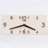 時計長方形の木製の壁時計3D大きな吊り時計レトロクリエイティブホームリビングルームオフィスデコレーションウォールウォッチクォーツ時計
