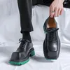 Scarpe casual uomini di lusso di lusso in pelle genuina in pelle nera allacciata elegante oxfords brand designer designer sneaker sneaker piattaforma calzature calzature