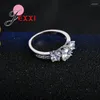 Anelli a grappolo anello di fidanzamento di alta qualità matrimonio cristallo 925 sterling argento con gioielli cz luccicanti per donne feste