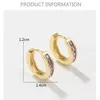 Stud New Cz Huggie Hoop Ooy Eargs for Women Multicolor Crystal Color Small Oreing Trend Cartilage Piercing Jewelry