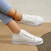 Casual Shoes Spring Women's Cartoon Graffiti Canvas Fashion Lace-Up Woman Breathable Round Toe Sneakers Lightweight Female