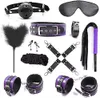 BDSM -Hals an Handgelenk Bondage -Einschränkungen Set Bindaged Kit Sex Set hinter den Rücken Handschellenkragen mit verstellbaren Bondage -Accessoires mit Augenbinde, Bett SM Games spielen Sex