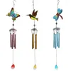 Decorative Figurines Iron Wind Chime Painted Diamond Glass Butterfly Dragonfly Metal Pendant